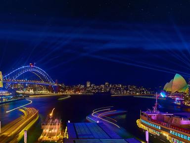 Experience Vivid Sydney 2024 with Clearview Cruises! A glass boat cruise along Sydney Harbour is the perfect way to see the festival lights.