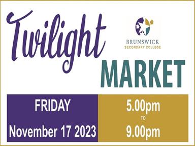 Brunswick Secondary College's annual Twilight Market will be held on Friday the 17th of November 2023, from 5pm to 9pm.