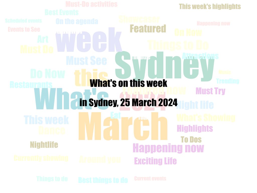 What's on this week in Sydney, 25 March 2024 | UpNext